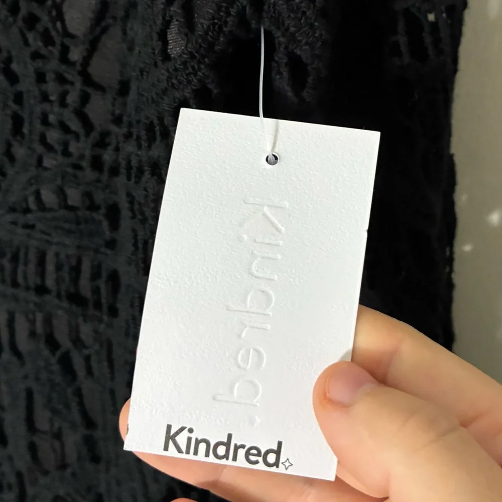 New Kindred Anthropologie Crochet Blouse 1X Lined Bell Sleeve Polyester